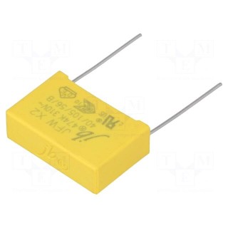 Capacitor: polypropylene | X2,suppression capacitor | 470nF | 22mm