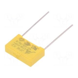 Capacitor: polypropylene | X2,suppression capacitor | 47nF | 15mm