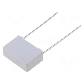 Capacitor: polypropylene | X2 | 100nF | 18x6.5x12.5mm | THT | ±10% | 15mm