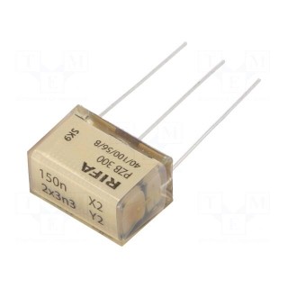 Capacitor: paper | 150nF | 275VAC | 20mm | ±20% | THT | Series: PZB300