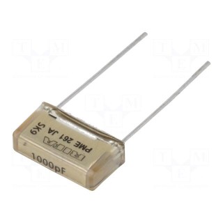 Capacitor: paper | 1nF | 500VAC | 10.2mm | ±10% | THT | Series: PME261