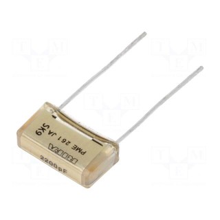 Capacitor: paper | 2.2nF | 500VAC | 10.2mm | ±10% | THT | Series: PME261