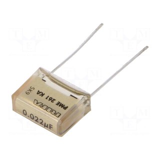 Capacitor: paper | 22nF | 220VAC | 10.2mm | ±10% | THT | PME261 | 400VDC