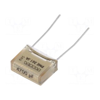 Capacitor: paper | 4.7nF | 500VAC | 10.2mm | ±10% | THT | Series: PME261