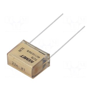 Capacitor: paper | X1 | 22nF | 480VAC | 15.2mm | ±20% | THT | Series: P278
