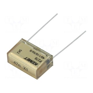 Capacitor: paper | X1 | 47nF | 480VAC | 20.3mm | ±20% | THT | Series: P278