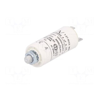 Capacitor: motors, run | 4uF | 420VAC | Ø25x56.5mm | -25÷85°C | ±5%