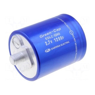 Supercapacitor | 1200F | 2.7VDC | 0÷20% | Ø60x74mm | Ifsm: 955A | EDLC