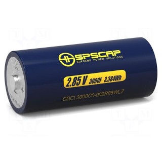 Supercapacitor | 3000F | 2.85VDC | Ø60.8x144.4mm | Ifsm: 2222A