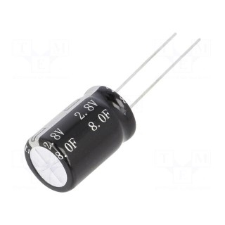 Capacitor: electrolytic | supercapacitor | 8F | 2.8VDC | ESR: 50mΩ | THT