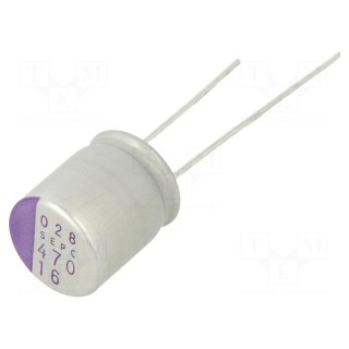 Capacitor: polymer | 470uF | 16VDC | SEPC | THT | ±20% | -55÷105°C | OS-CON