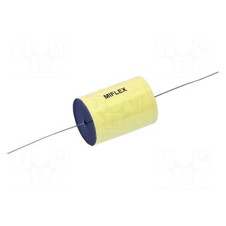 Capacitor: polypropylene | 22uF | 600VDC | ±5% | Ø37x84mm | Leads: axial