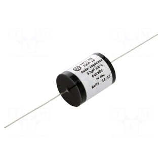 Kondensators: polipropilēns | 3,3 uF | 600VDC | ±2 % | Ø23,9x35mm | -25÷85°C