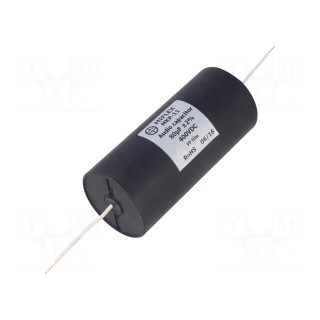 Capacitor: polypropylene | 80uF | 400VDC | ±2% | -25÷85°C | Leads: axial