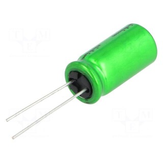 Capacitor: electrolytic | bipolar | THT | 47uF | 25VDC | Ø10x12.5mm