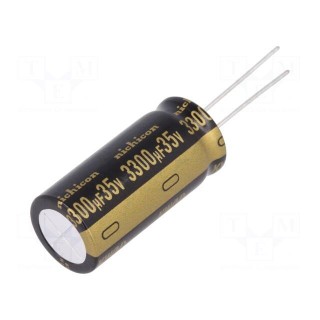 Capacitor: electrolytic | THT | 3300uF | 35VDC | Ø16x35.5mm | ±20%