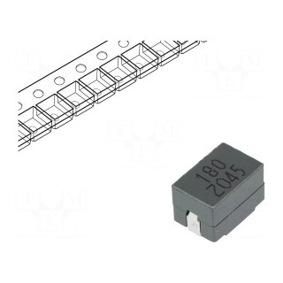 Inductor: wire | 180nH | Ioper: 50A | 0.29mΩ | 100kHz | -40÷125°C | ±10%