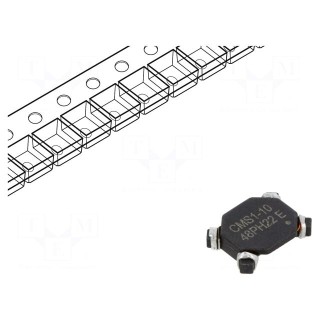 Inductor: common mode | SMD | 73.7uH | 1.65A | 9.4x7.2x2.6mm | 48mΩ