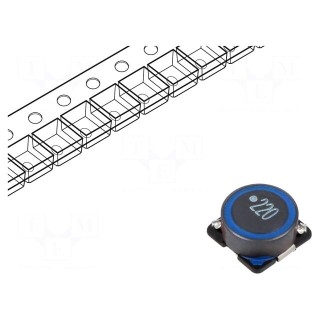 Inductor: ferrite | SMD | 22uH | 2.1A | 70.9mΩ | ±20% | SLF
