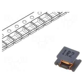 Inductor: wire | SMD | 1.2uH | 500mA | 200mΩ | ±20% | 4.5x3.2x2.6mm | 1MHz