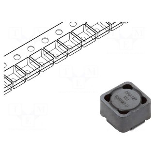 Inductor: wire | SMD | 100.8uH | Ioper: 1.89A | 175mΩ | ±20% | Isat: 3.46A
