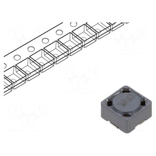 Inductor: wire | SMD | 100uH | 860mA | 0.5Ω | ±20% | 7.3x7.3x4.55mm | 4600