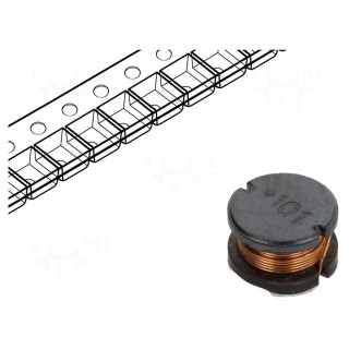 Inductor: wire | SMD | 10uH | 2.3A | ±20% | Q: 25 | Ø: 8mm | H: 5mm | 70mΩ