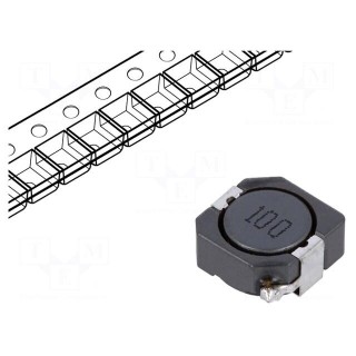 Inductor: wire | SMD | 10uH | 3.45A | 26mΩ | ±20% | 10.3x10.4x5mm
