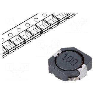Inductor: wire | SMD | 10uH | 4.4A | 35mΩ | 10.3x10.4x4mm | ±20%