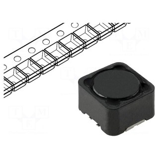 Inductor: wire | SMD | 10uH | 6.7A | 19mΩ | 12x12x8mm | ±20% | -40÷85°C