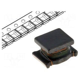 Inductor: wire | SMD | 1812 | 820uH | 60mA | 20.5Ω | 4.5x3.2x2.6mm | ±5%