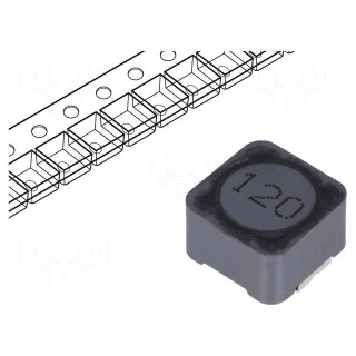 Inductor: wire | SMD | 12uH | 4.9A | 24mΩ | ±20% | 12x12x8mm | -40÷125°C