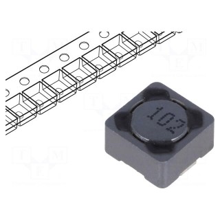 Inductor: wire | SMD | 1mH | 180mA | 6Ω | 7.3x7.3x4.5mm | ±20% | -40÷125°C
