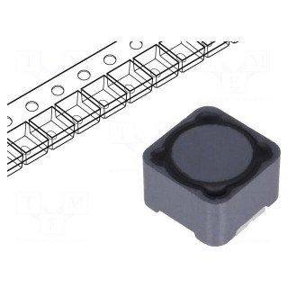 Inductor: wire | SMD | 820uH | 600mA | 1.64Ω | ±20% | 12x12x8mm | -40÷125°C