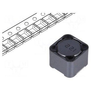 Inductor: wire | SMD | 220uH | 1.5A | 300mΩ | 12x12x10mm | ±20% | -40÷125°C