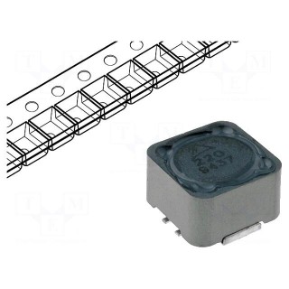 Inductor: wire | SMD | 22uH | 3.6A | 38mΩ | 12.8x12.8x8mm | ±20%