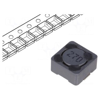 Inductor: wire | SMD | 27uH | 1.12A | 150mΩ | 7.3x7.3x4.5mm | ±20%