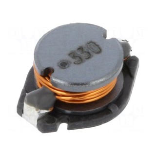 Inductor: wire | SMD | 33uH | 1.8A | ±10% | Q: 25 | Ø: 10mm | H: 5mm | 120mΩ
