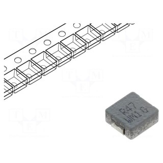 Inductor: wire | SMD | 470nH | Ioper: 17.5A | 4mΩ | ±20% | Isat: 26A