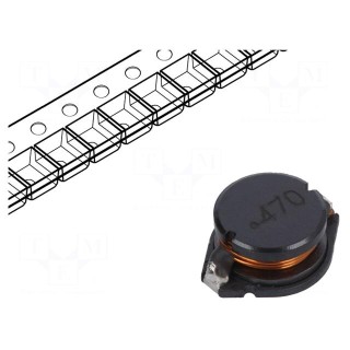 Inductor: wire | SMD | 47uH | 2.5A | ±20% | Q: 22 | Ø: 18mm | H: 6mm | 95mΩ