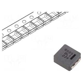 Inductor: wire | SMD | 680nH | 27A | 1.66mΩ | ±20% | 10.7x10x5mm | ETQP5M