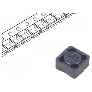 Inductor: wire | SMD | 680uH | 220mA | 4.63Ω | ±20% | 7.3x7.3x4.5mm