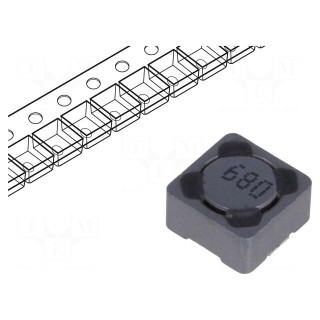 Inductor: wire | SMD | 68uH | 690mA | 380mΩ | ±20% | 7.3x7.3x4.5mm
