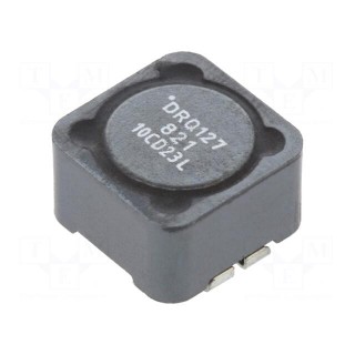 Inductor: wire | SMD | 820uH | Ioper: 650mA | 1.47Ω | ±20% | Isat: 1.27A