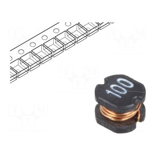 Inductor: wire | SMD | 10uH | 182mΩ | -40÷125°C | ±20% | 1.15A