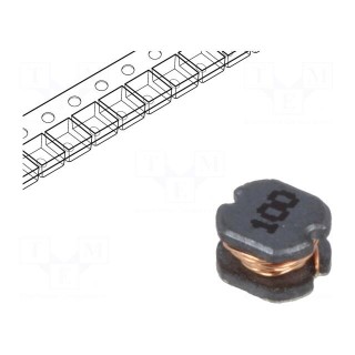 Inductor: wire | SMD | 10uH | 350mΩ | -40÷125°C | ±20% | 3.1x3.5x2.1mm | 1A