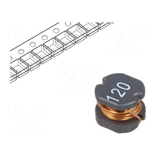 Inductor: wire | SMD | 12uH | 120mΩ | -40÷125°C | ±20% | 1.4A