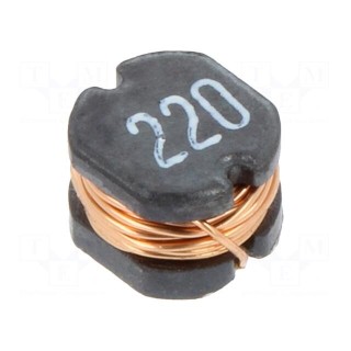 Inductor: wire | SMD | 22uH | 378mΩ | -40÷125°C | ±20% | 680mA