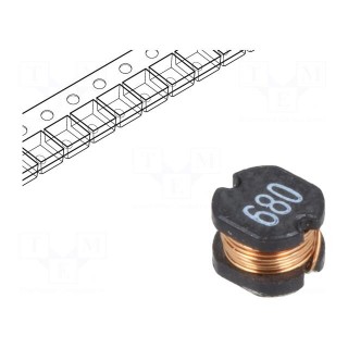 Inductor: wire | SMD | 68uH | 1117mΩ | -40÷125°C | ±20% | 370mA
