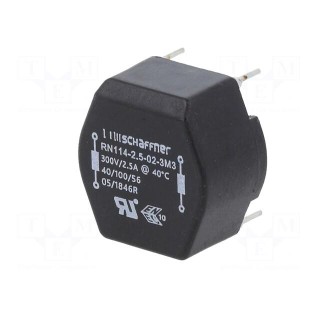 Inductor: wire with current compensation | THT | 3.3mH | 2.5A | 72mΩ